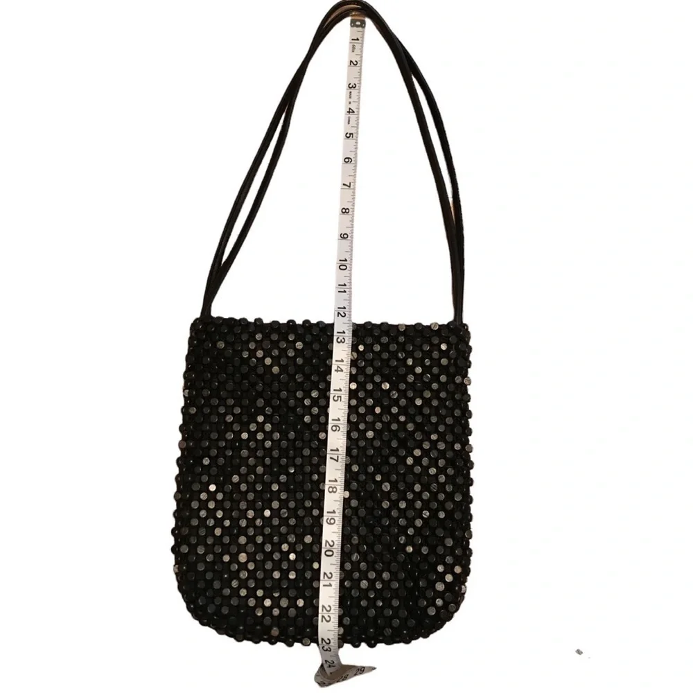 The Sak Wood Bead Leather Handles Shoulder Bag 1